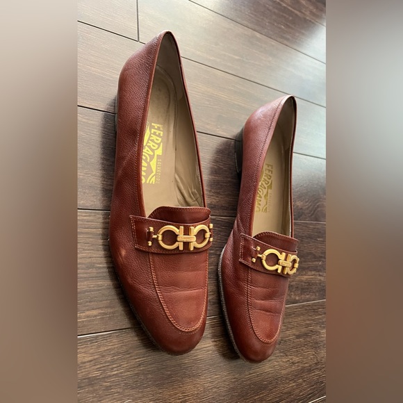 Vintage Salvatore Ferragamo Brown Leather Loafers - Picture 5 of 6